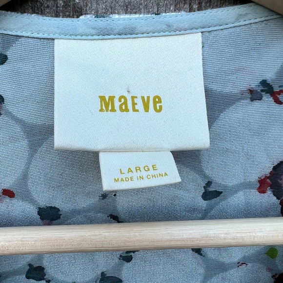 Maeve ANTHROPOLOGIE Velvet Floral Wrap Blouse - Picture 2 of 4